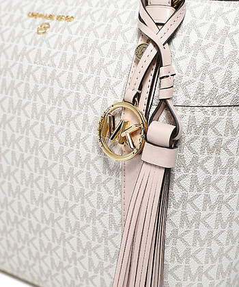 Michael Kors, Cremefarbene Tragetasche, Groes Logo HD phone wallpaper