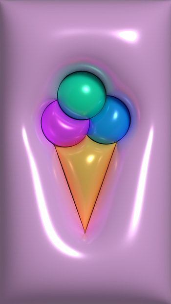 3d ice cream, colors HD phone wallpaper