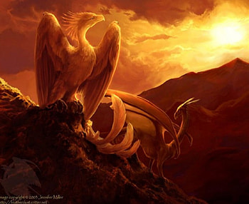 Friends, birds, abstract, fantasy, sunsets, sky, mountains HD wallpaper