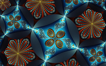 Fractal, blue, brown, abstract, digital art HD wallpaper
