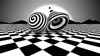 Optical illusion, bw HD wallpaper