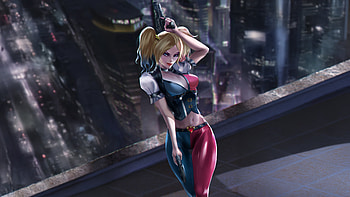 Harley Quinn The Clown Princess Of Crime, harley-quinn, supervillain, superheroes, artist, artwork, digital-art, pixiv HD wallpaper