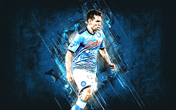 Hirving Lozano, Napoli, Mexican footballer, portrait, blue stone background, soccer, Serie A, Italy HD wallpaper