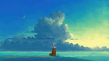 Meadow Evening , artist, artwork, digital-art, deviantart HD wallpaper