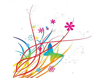 Butterfly floral, vines, buterfly, flowers HD wallpaper