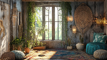 Bohemian Serenity: Ultra for a Cozy Room, room, bohemian, interior design HD wallpaper