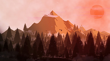 Forest Mountain Minimal , forest, mountain, minimalism, minimalist, artist, artwork, digital-art, deviantart HD wallpaper