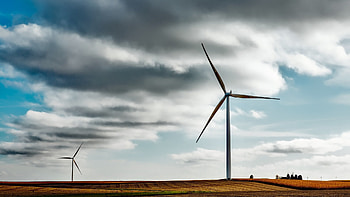 Windfarm, Renewable energy, Clean energy, Wind turbine farm HD wallpaper