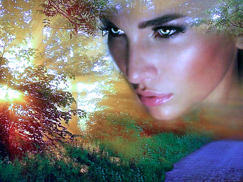 Girl and nature, girl, nature, 3d, beauty HD wallpaper