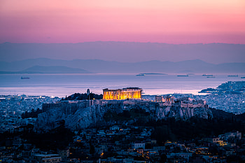 Cities, Sunset, Sea, Architecture, Greece, Athens, Acropolis HD wallpaper