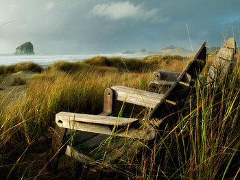 Nature, Grass, Sea, Storm, Chairs, Wind HD wallpaper
