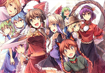 Squad Hotti Girl, squad, anime, touhou, wall, girl, new, beauty HD wallpaper