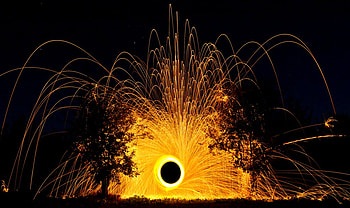 black hole fountain, fireworks, abstract, hole, firey, light, fountain, gold HD wallpaper