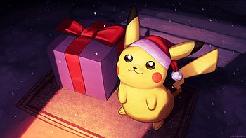 Pikachu On Christmas Day Fanart, pikachu, pokemon, artist, digital-art, deviantart HD wallpaper