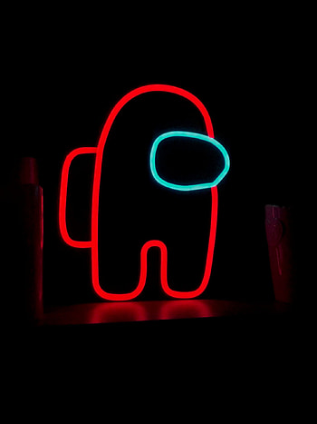 Among Us, Neon-themed , Dark aesthetic HD phone wallpaper