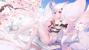 Anime Fox, Fox, Anime, CG, art HD wallpaper