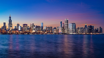 Chicago, skyline, water, hirise HD wallpaper