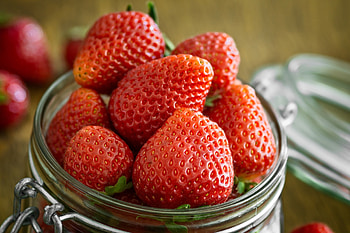 Food, Strawberry, Berries, Jar, Juicy HD wallpaper
