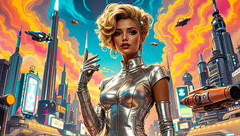Princess Daisy - Neon Cyber Daisy - Daisy Skyline, Princess Daisy, woman, cyberpunk, futuristic city, Sci Fi HD wallpaper