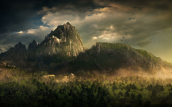 The mountain, The Hobbit HD wallpaper
