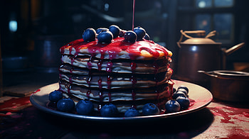 Blueberry Pancake Delight, blueberry, pancake, blueberry pancake, syrup, dessert HD wallpaper