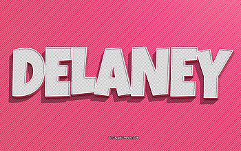 Delaney, pink lines background, with names, Delaney name, female names, Delaney greeting card, line art, with Delaney name HD wallpaper