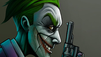 Joker With Gun, joker, superheroes, supervillain, artwork, behance HD wallpaper