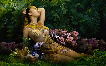 Etheral Beauty, digital, art, fantasy, feminine, girl, beauty, woman, etheral, , flowers HD wallpaper