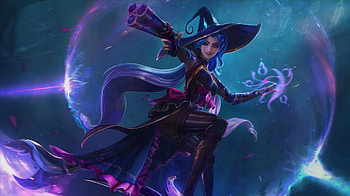 Witch, halloween, blue, pink, fantasy, vernicoz, girl, hat HD wallpaper