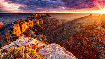 Sunset, Grand Canyon HD wallpaper