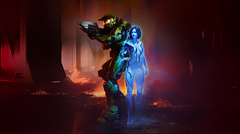 Halo: Campaign Evolved — (Master Chief & Cortana), Video Game, Space Marine, Hologram, AI Art HD wallpaper