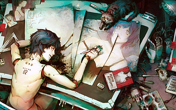 Anime, Men, Robots HD wallpaper