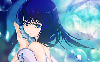 Blue Flower, blue, sad, orginal, flower, girl HD wallpaper