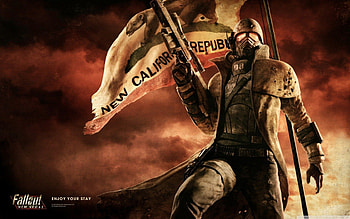 Fallout New Vegas Ranger, gun, ranger, fallout, flag HD wallpaper