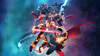 Dc X Marvel, iron-man, batman, wonder-woman, superman, thor, captain-america, superheroes, artwork, art, digital-art HD wallpaper