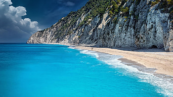 Preview beach, ocean, rocks HD wallpaper
