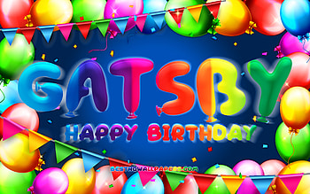 Happy Birtay Gatsby, , colorful balloon frame, Gatsby name, blue background, Gatsby Happy Birtay, Gatsby Birtay, popular german male names, Birtay concept, Gatsby HD wallpaper