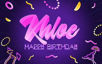 Happy Birtay Khloe, , Purple Party Background, Khloe, creative art, Happy Khloe birtay, Khloe name, Khloe Birtay, Birtay Party Background HD wallpaper