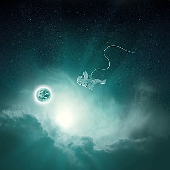 Universe, Flight, Galaxy, Planet, Cosmonaut, Gravity HD phone wallpaper
