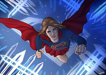 Beautiful, supergirl, flight, art HD wallpaper