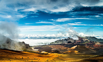 Haleakala crater, volcano, Hawaii, landscape HD wallpaper