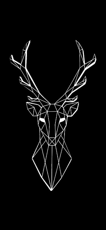 Deer, head, art, geographical, black, aries, animals, anime HD phone wallpaper