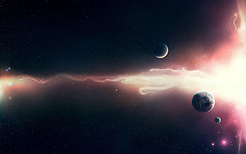 Space, planets, light, sun, dark HD wallpaper