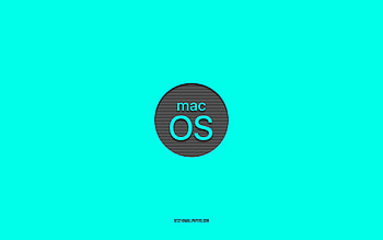 MacOS turquoise logo, , minimalism, turquoise background, macOS, OS, macOS logo, macOS emblem HD wallpaper