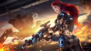 Sci Fi - Women Warrior Girl Gun Tank Fire Rifle Armor Battle Girls & Guns HD wallpaper
