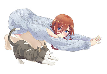 Quintessential Miku & Cat — Anime, Anime, The Quintessential Quintuplets, Miku Nakano, cat, anime cat HD wallpaper