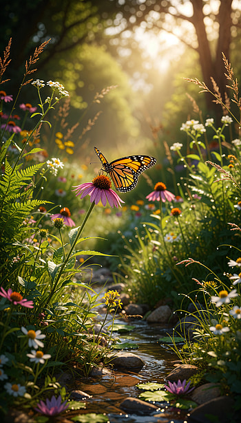Monarch Meadow — , butterfly HD phone wallpaper