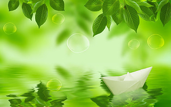green sky, sky, leaves, water, green HD wallpaper