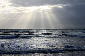 Nature, Sky, Sea, Waves, Glow HD wallpaper