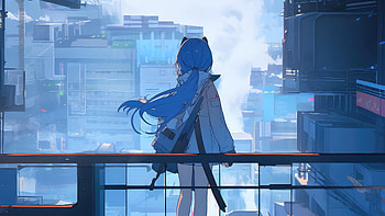Anime Girl Amidst The City Of Dreamers, anime-girl, anime, artist, artwork, digital-art HD wallpaper